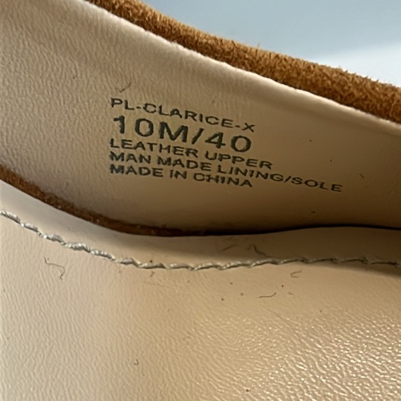 BCBGeneration PL Clarice x camel tan suede stacked 4” heel point toe sz 10 - Picture 7 of 13
